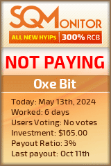 Oxe Bit HYIP Status Button