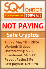Safe Cryptos HYIP Status Button