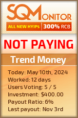 Trend Money HYIP Status Button