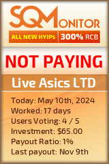 Live Asics LTD HYIP Status Button