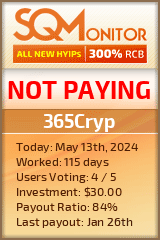 365Cryp HYIP Status Button
