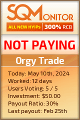 Orgy Trade HYIP Status Button