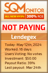 Lendegex HYIP Status Button