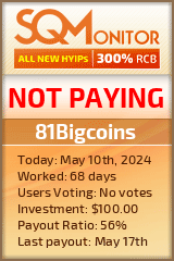 81Bigcoins HYIP Status Button