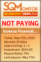Invexus Financial Group HYIP Status Button