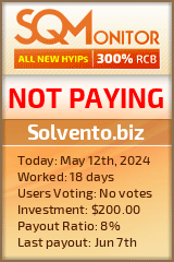 Solvento.biz HYIP Status Button