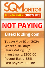 BitekHolding.com HYIP Status Button