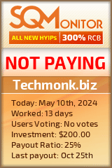 Techmonk.biz HYIP Status Button