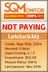 Letsluck.biz HYIP Status Button
