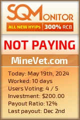 MineVet.com HYIP Status Button