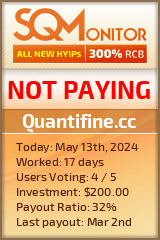 Quantifine.cc HYIP Status Button