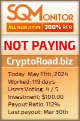 CryptoRoad.biz HYIP Status Button