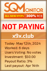 x9x.club HYIP Status Button