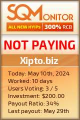 Xipto.biz HYIP Status Button