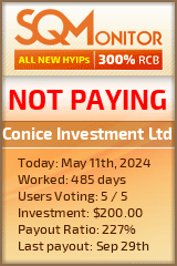Conice Investment Ltd HYIP Status Button