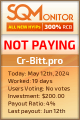 Cr-Bitt.pro HYIP Status Button