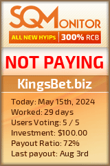 KingsBet.biz HYIP Status Button