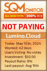 Lumino.Cloud HYIP Status Button