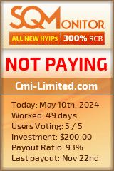 Cmi-Limited.com HYIP Status Button