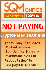 CryptoParadise.Online HYIP Status Button