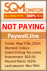 Paywell.live HYIP Status Button