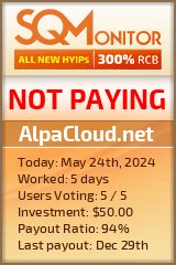 AlpaСloud.net HYIP Status Button