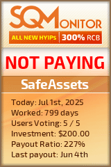 SafeAssets HYIP Status Button