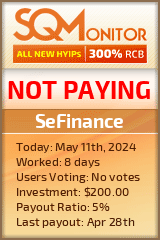 SeFinance HYIP Status Button