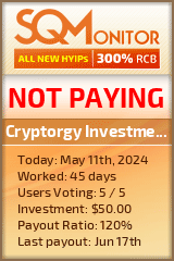 Cryptorgy Investment Limited HYIP Status Button