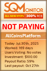 AllCoinsPlatform HYIP Status Button