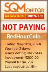 RedHourCoin HYIP Status Button