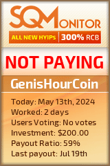 GenisHourCoin HYIP Status Button