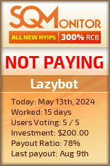 Lazybot HYIP Status Button