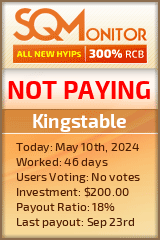 Kingstable HYIP Status Button