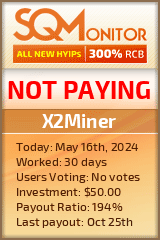 X2Miner HYIP Status Button