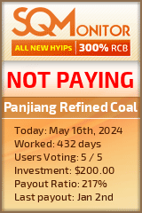 Panjiang Refined Coal HYIP Status Button
