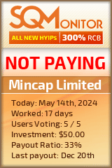 Mincap Limited HYIP Status Button