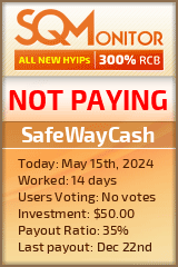 SafeWayCash HYIP Status Button