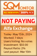 Alfa Exchange HYIP Status Button