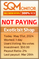 Exoticbit Shop HYIP Status Button