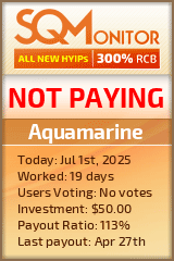 Aquamarine HYIP Status Button