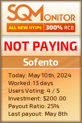 Sofento HYIP Status Button