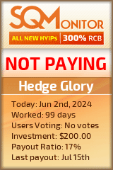 Hedge Glory HYIP Status Button