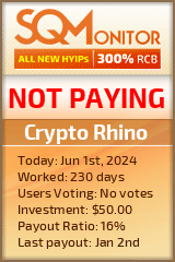 Crypto Rhino HYIP Status Button