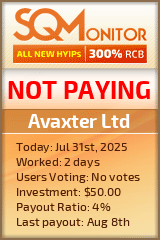 Avaxter Ltd HYIP Status Button