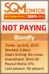 Biamify HYIP Status Button