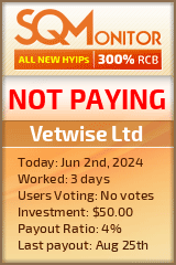 Vetwise Ltd HYIP Status Button