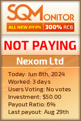 Nexom Ltd HYIP Status Button