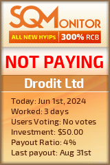 Drodit Ltd HYIP Status Button