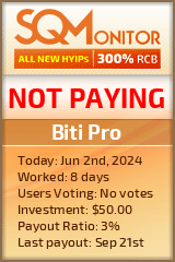 Biti Pro HYIP Status Button